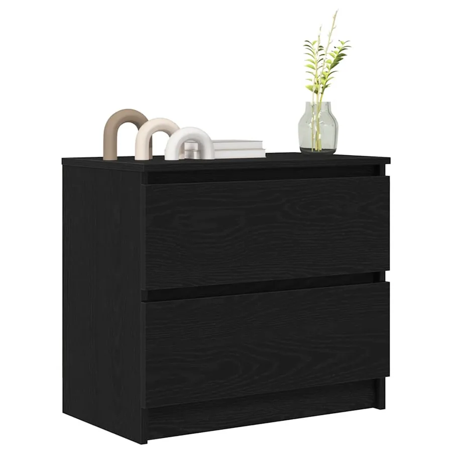 Meuble TV noir 60x35x54 cm bois d'ingénierie - 4