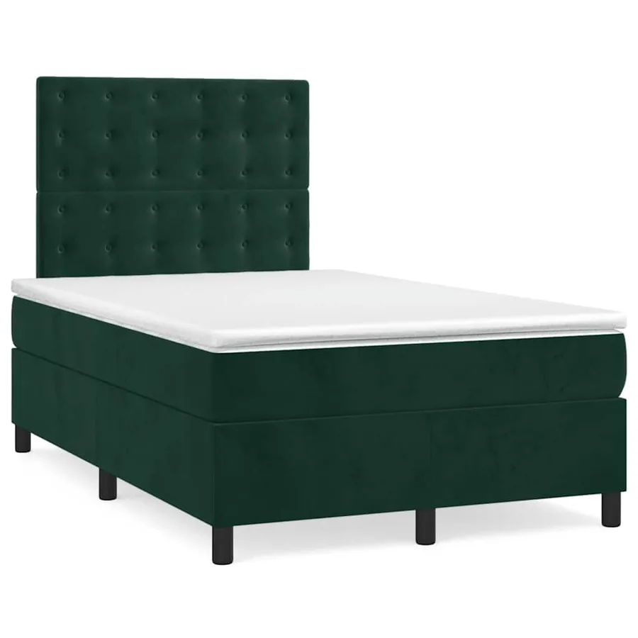 Sommier à lattes de lit et matelas Vert foncé 120x200cm Velours - 2