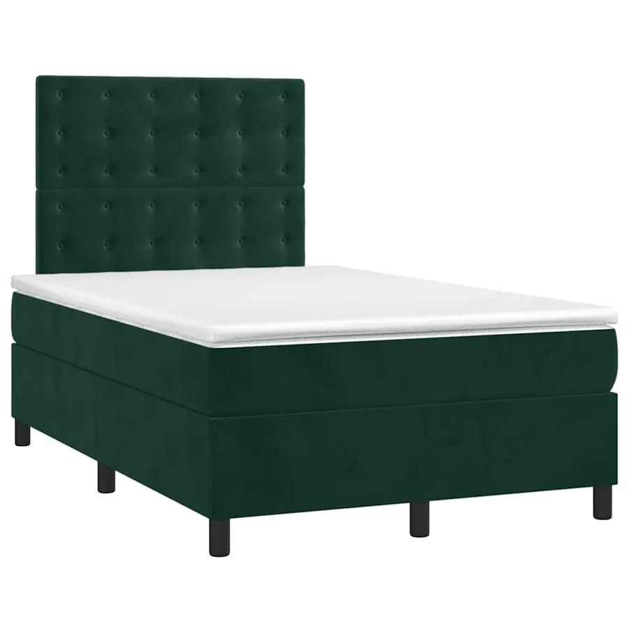 Sommier à lattes de lit et matelas Vert foncé 120x200cm Velours - 3