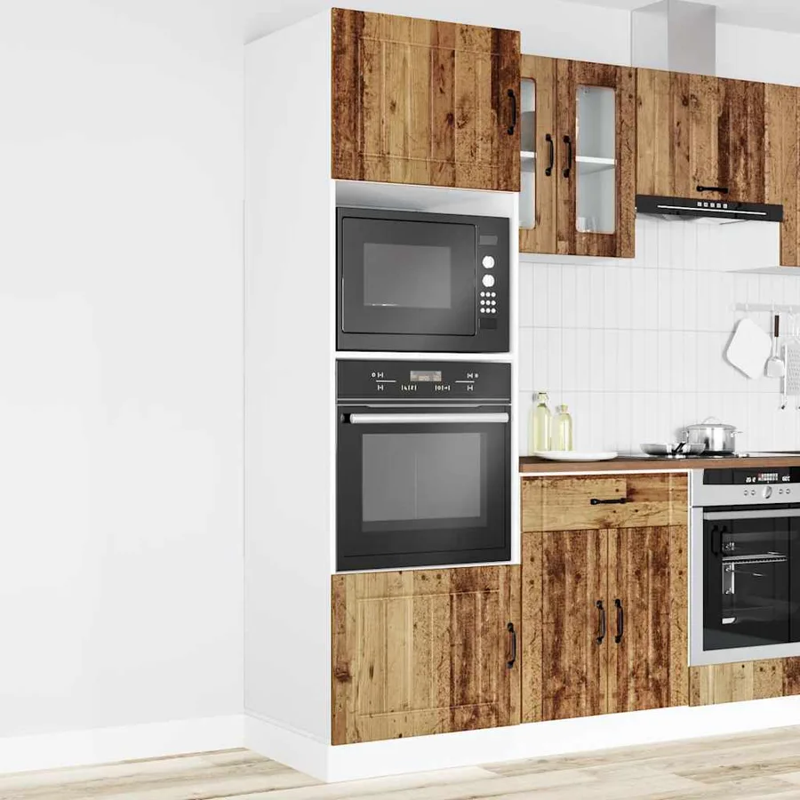 Armoires de four 2 pièces "Lucca" Bois d'ingénierie ancien - 3