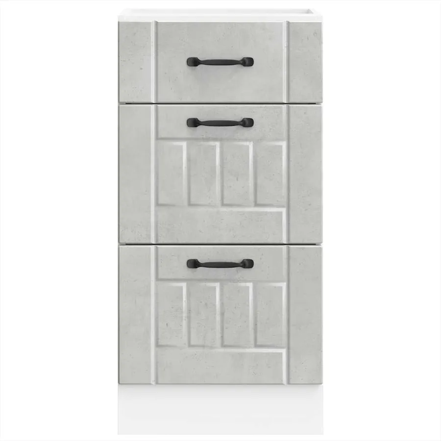 Armoire de cuisine Lucca gris béton bois ingénierie - 4