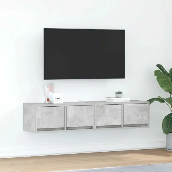 Meubles TV 2 pcs gris béton 60x31x25,5 cm bois d'ingénierie