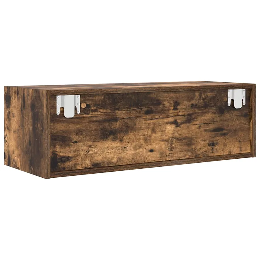 Meuble TV chêne fumé 80x31x25,5 cm bois d'ingénierie - 8