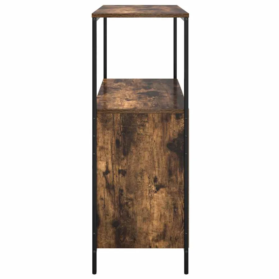 Meuble de salle de bain avec étagères chêne fumé 76,5x35x95 cm - 7