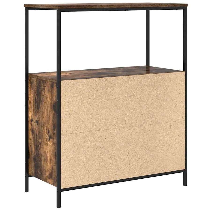 Meuble de salle de bain avec étagères chêne fumé 76,5x35x95 cm - 8