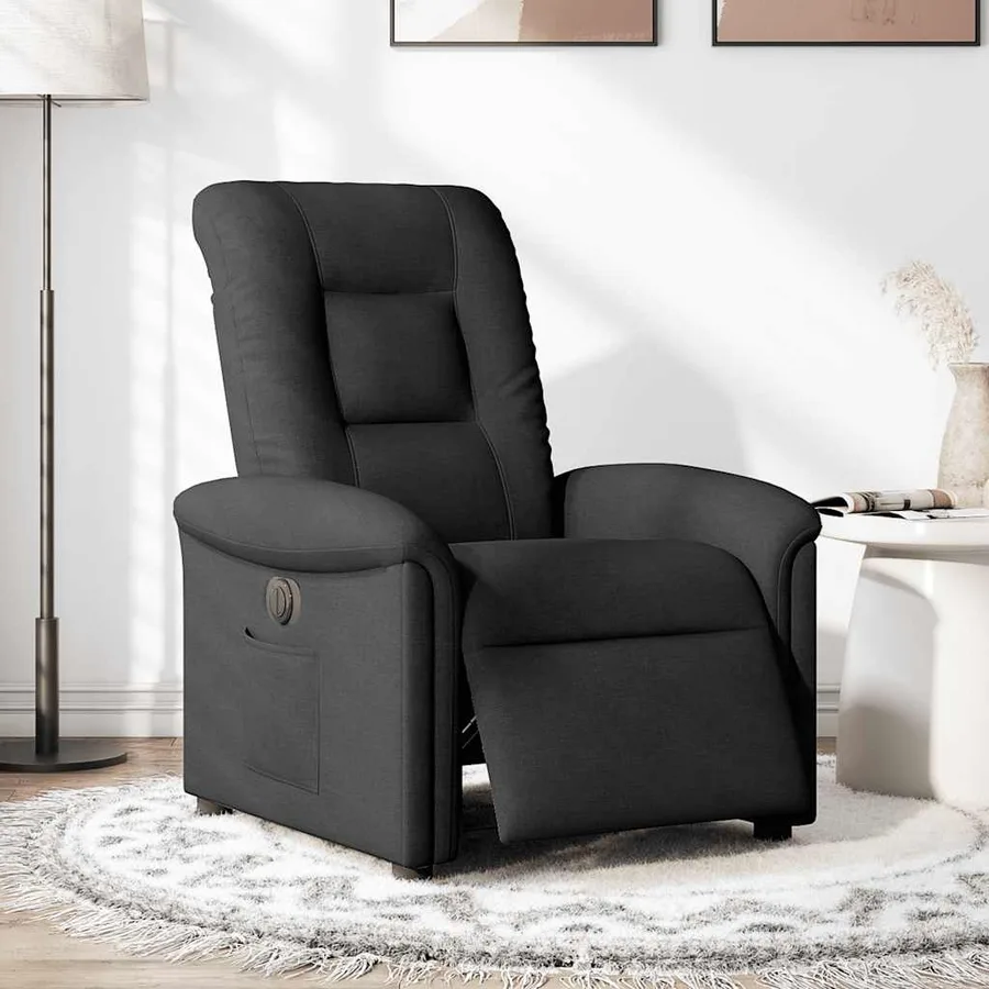 Fauteuil inclinable électrique Noir Tissu - 2