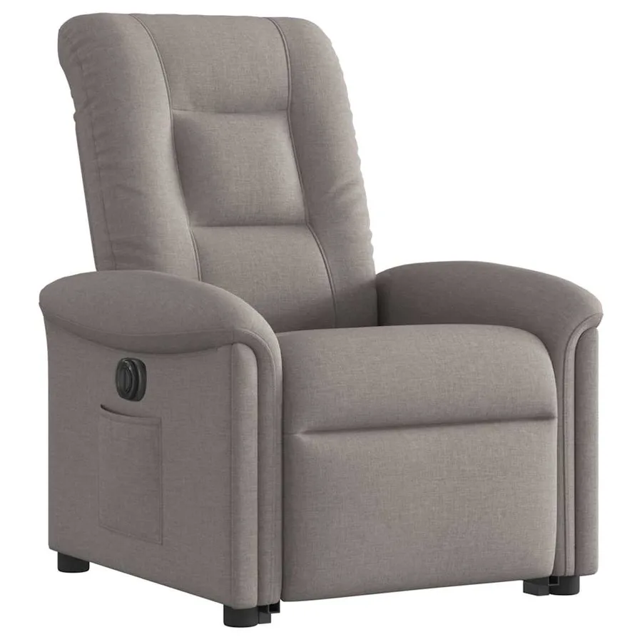 Fauteuil inclinable électrique taupe tissu - 4