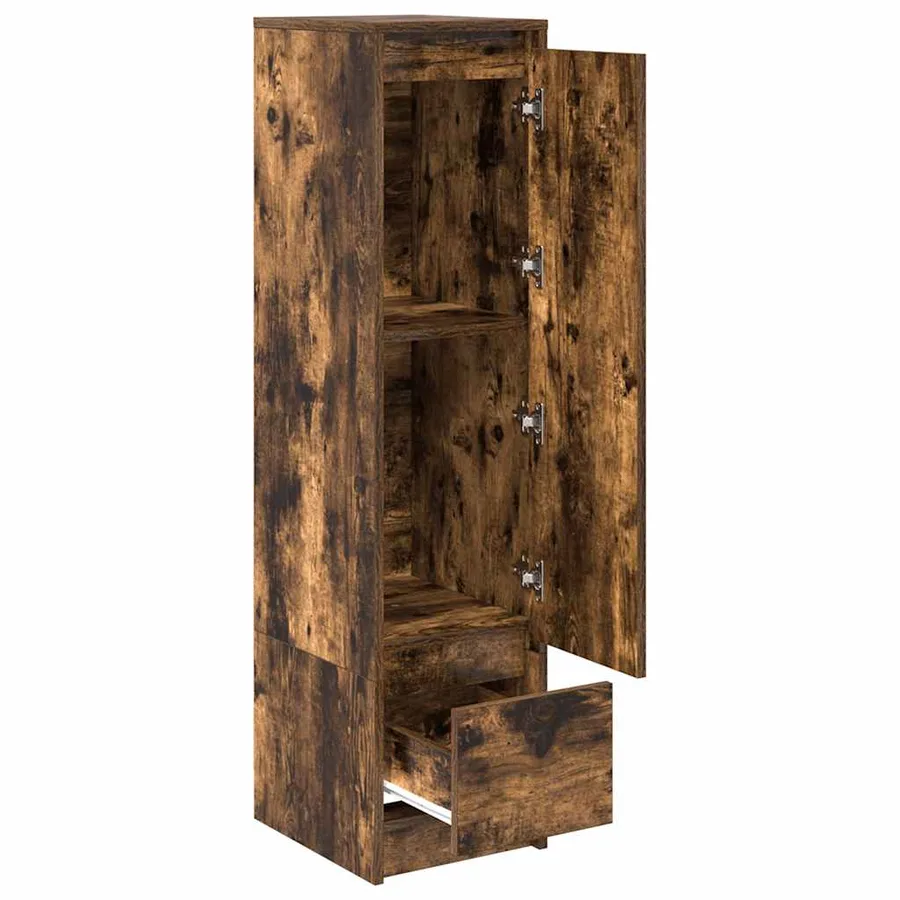 Buffet haut chêne fumé 29,5x34x119,5 cm bois d'ingénierie - 5