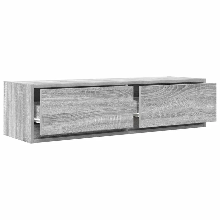Meuble TV Sonoma gris 100 x 31 x 25,5 cm Bois d'ingénierie - 5