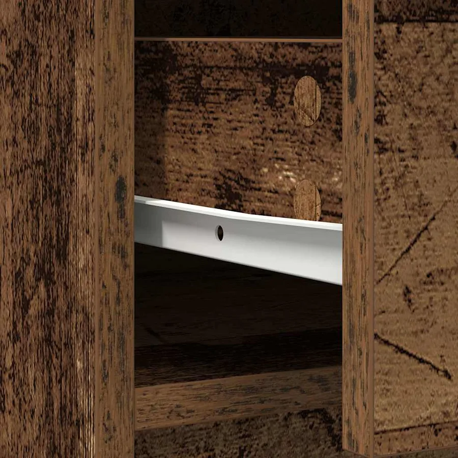 Buffet avec tiroirs et portes vieux bois 70,5x34x74,5 cm - 11