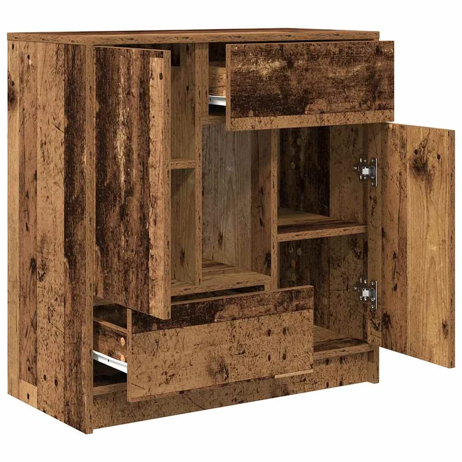 Buffet avec tiroirs et portes vieux bois 70,5x34x74,5 cm - 5