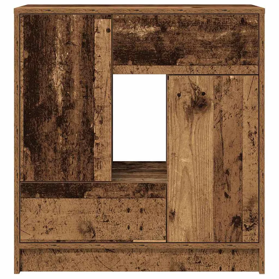 Buffet avec tiroirs et portes vieux bois 70,5x34x74,5 cm - 6