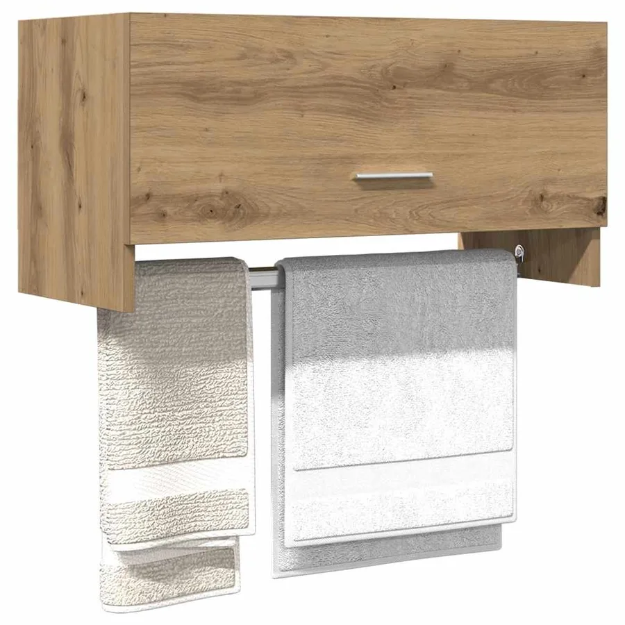 Armoire en chêne artisanal 70x32,5x35 cm bois d'ingénierie - 3