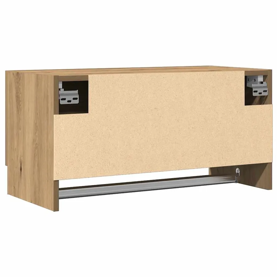 Armoire en chêne artisanal 70x32,5x35 cm bois d'ingénierie - 5
