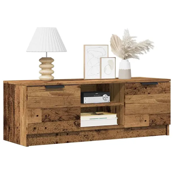 Meuble TV vieux bois 102x35x36,5 cm bois d'ingénierie