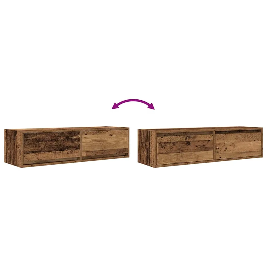 Meuble TV Bois ancien 100 x 31 x 25,5 cm Bois d'ingénierie - 12
