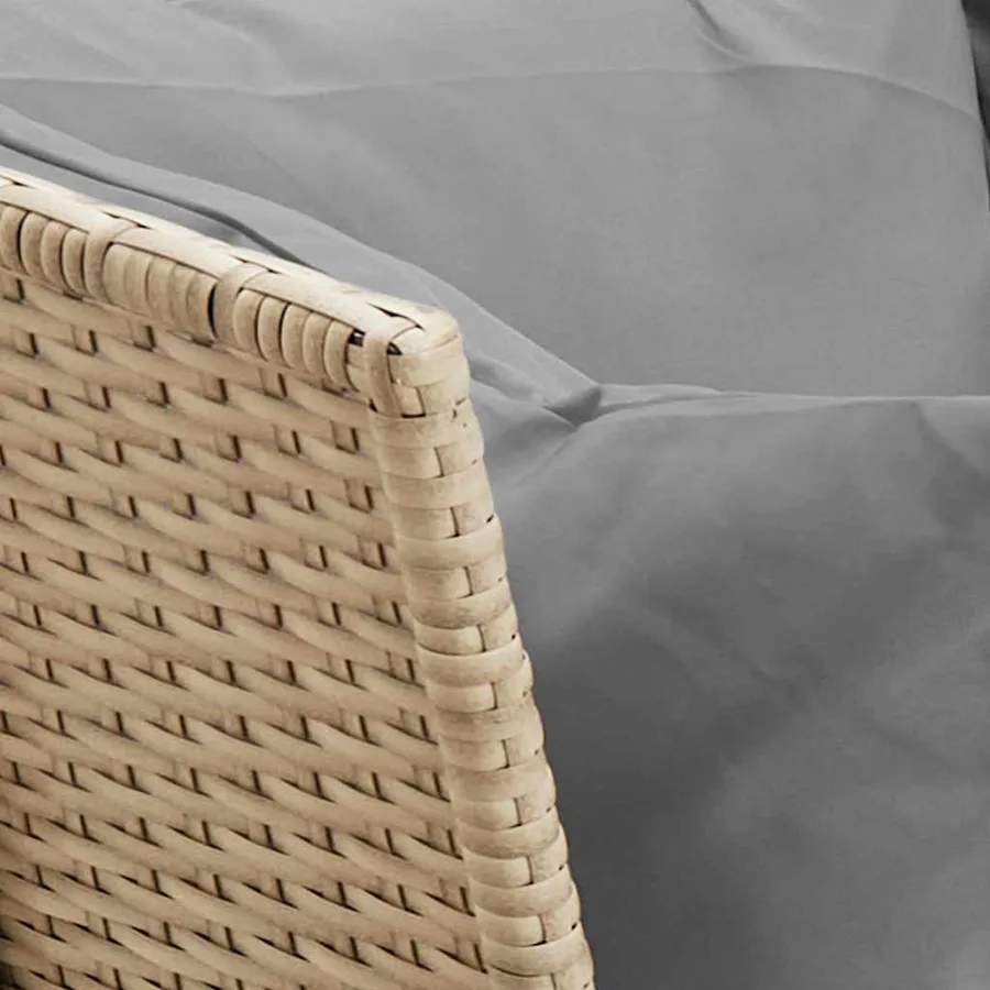 Canapé de jardin avec coussins beige résine tressée - 8