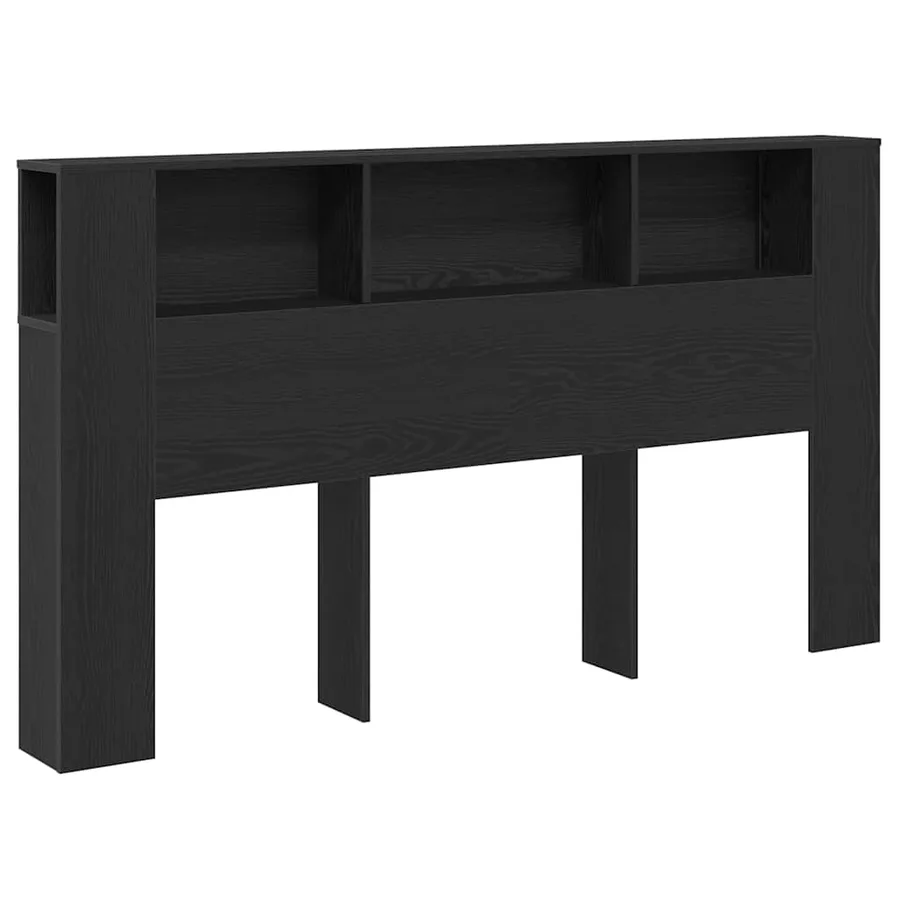 Cabinet de Tête de Lit Chêne noir 180 x 18,5 x 102,5 cm - 2