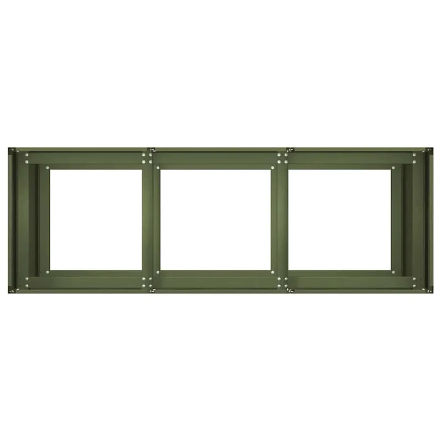 Jardinière vert olive 120x40x80 cm acier laminé à froid - 5