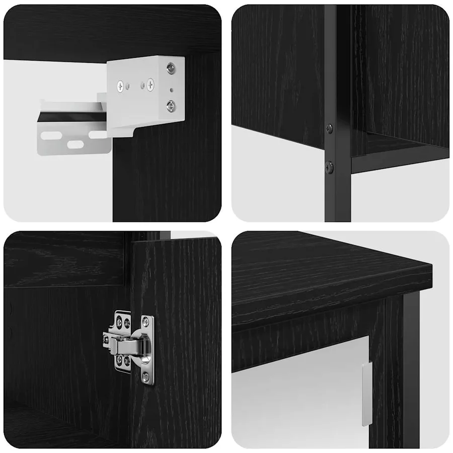 Ensemble de meubles de salle de bain 2 pcs en chêne noir et bois d'ingénierie - 6