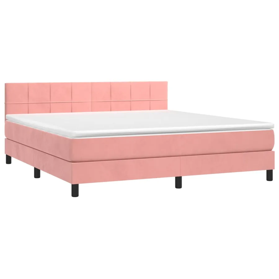 Sommier à lattes de lit avec matelas Rose 160x200 cm Velours - 3