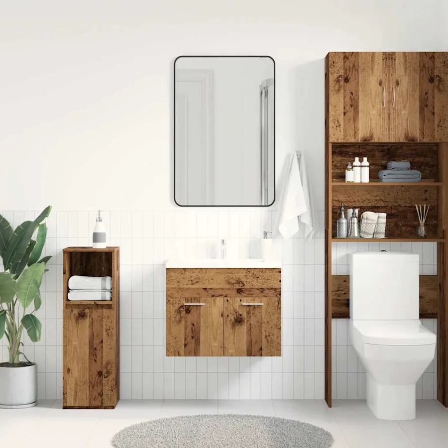Meuble sous-vasque de salle de bain en bois ancien 60 x 38,5 x 46 cm bois d'ingénierie - 3
