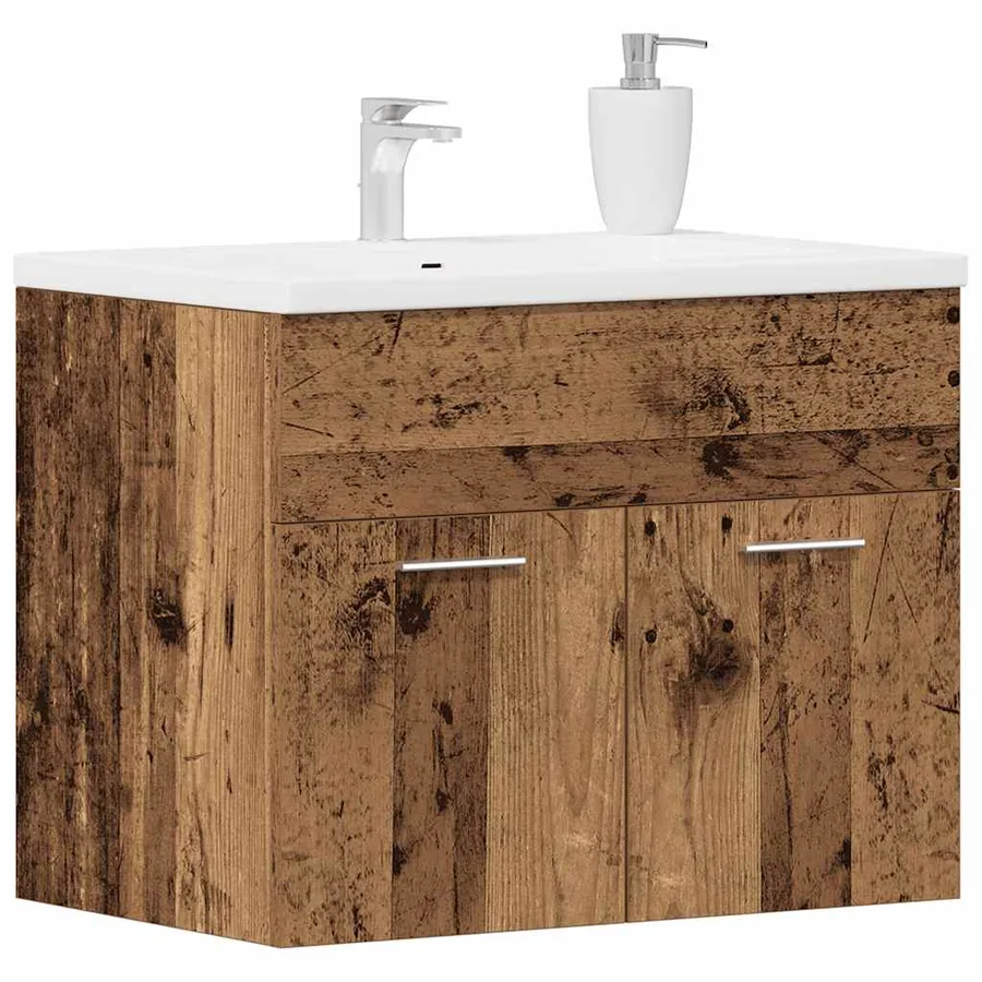 Meuble sous-vasque de salle de bain en bois ancien 60 x 38,5 x 46 cm bois d'ingénierie - 4