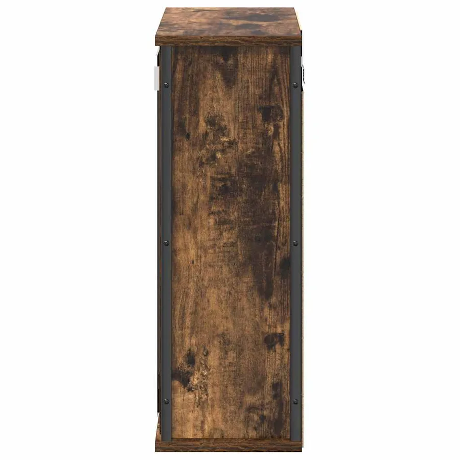 Armoire murale de salle de bain miroir chêne fumé 50x21x60 cm - 7