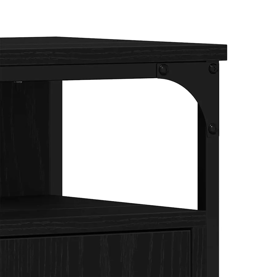 Armoire lavabo de salle de bain chêne noir 60x30x60 cm - 8