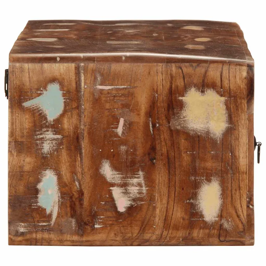 Meuble TV mural 100x32x25 cm bois massif de récupération - 3