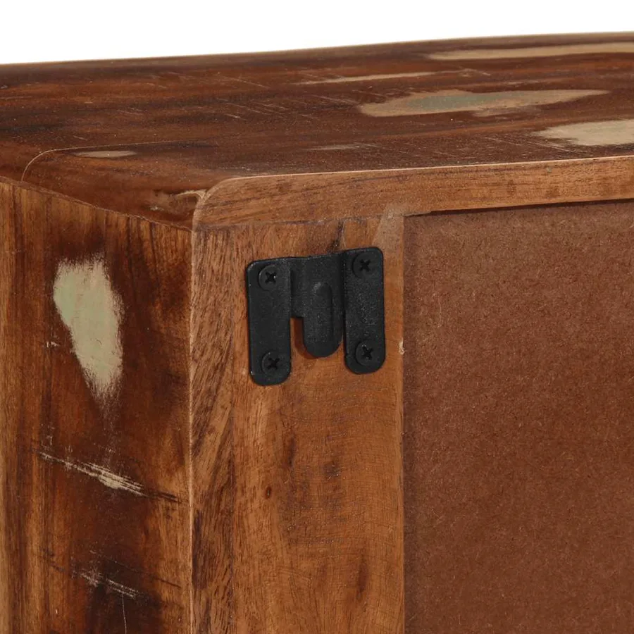 Meuble TV mural 100x32x25 cm bois massif de récupération - 7