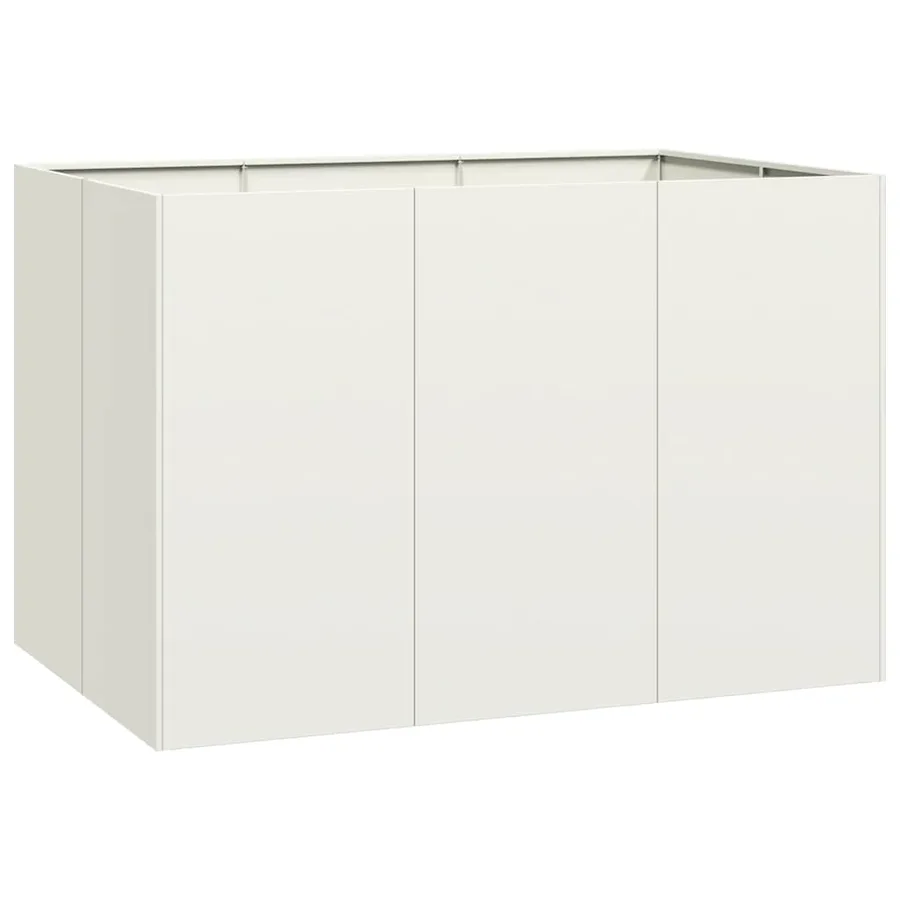Jardinière blanc 120x80x80 cm acier - 2