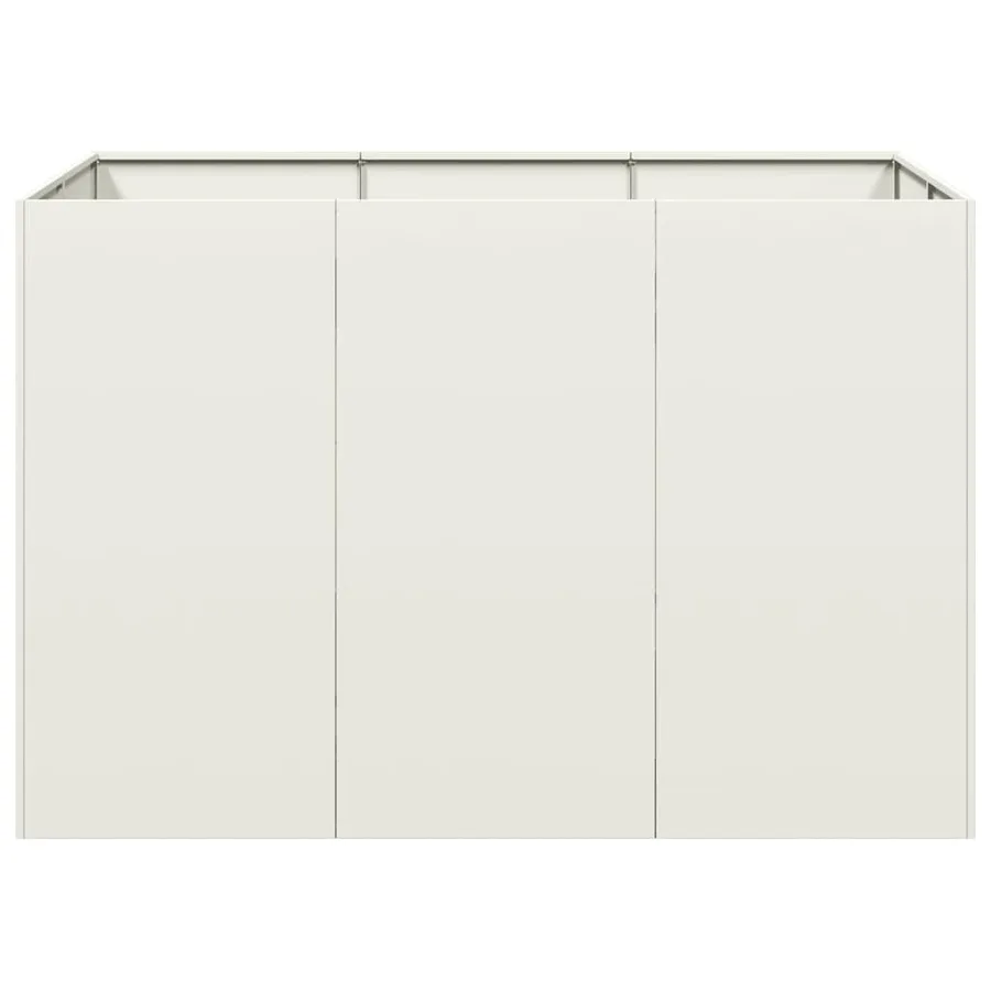 Jardinière blanc 120x80x80 cm acier - 4