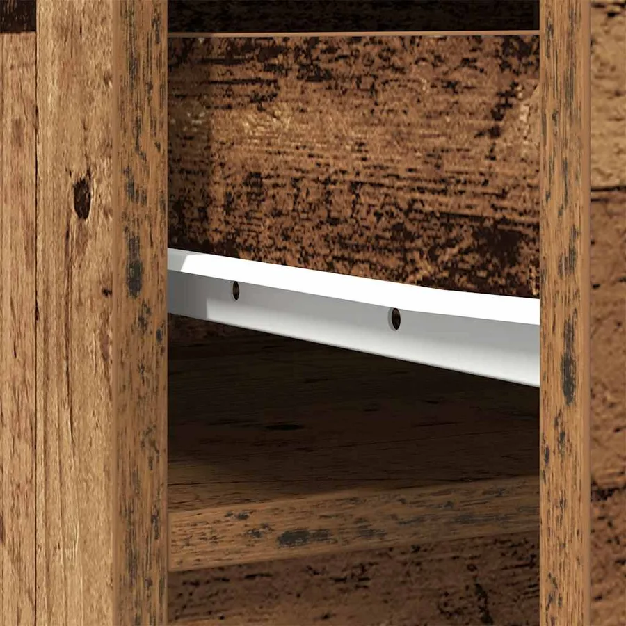 Buffet haut 37,5x35x180 cm vieux bois bois d'ingénierie - 10