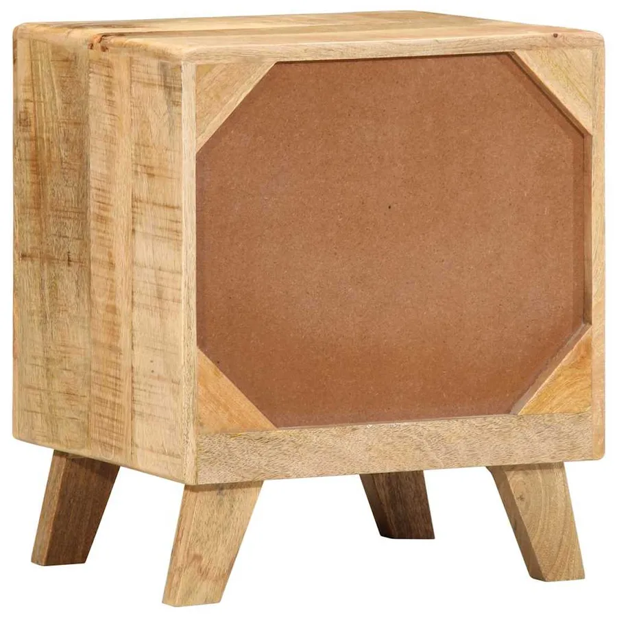Table de chevet 40x32x46 cm bois de manguier massif brut - 4