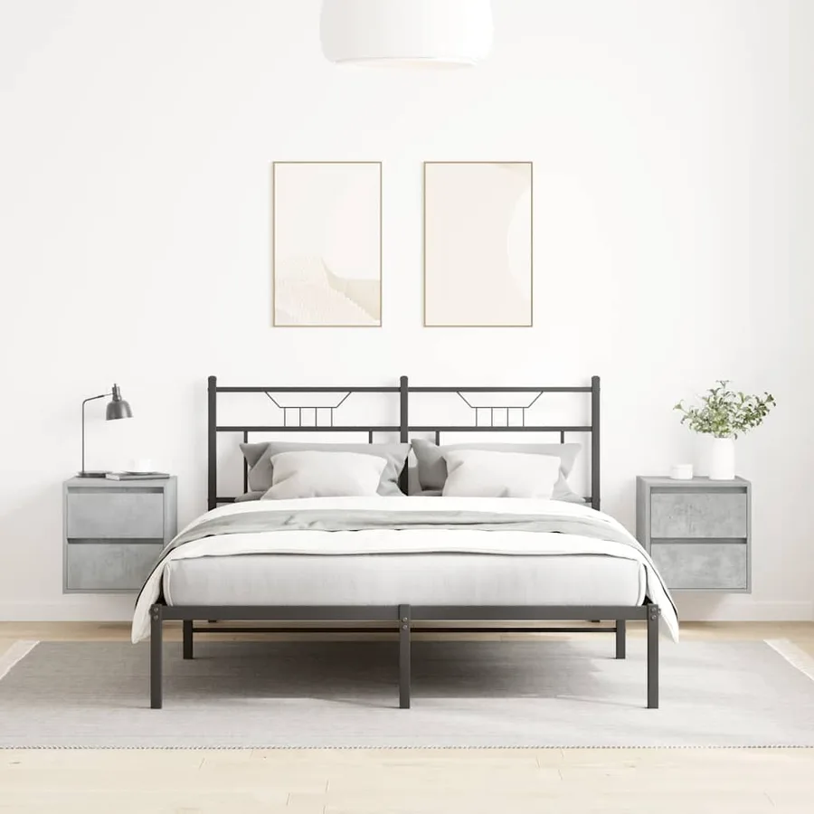 Tables de chevet murales 2 pcs gris béton 38x34x40 cm - 3