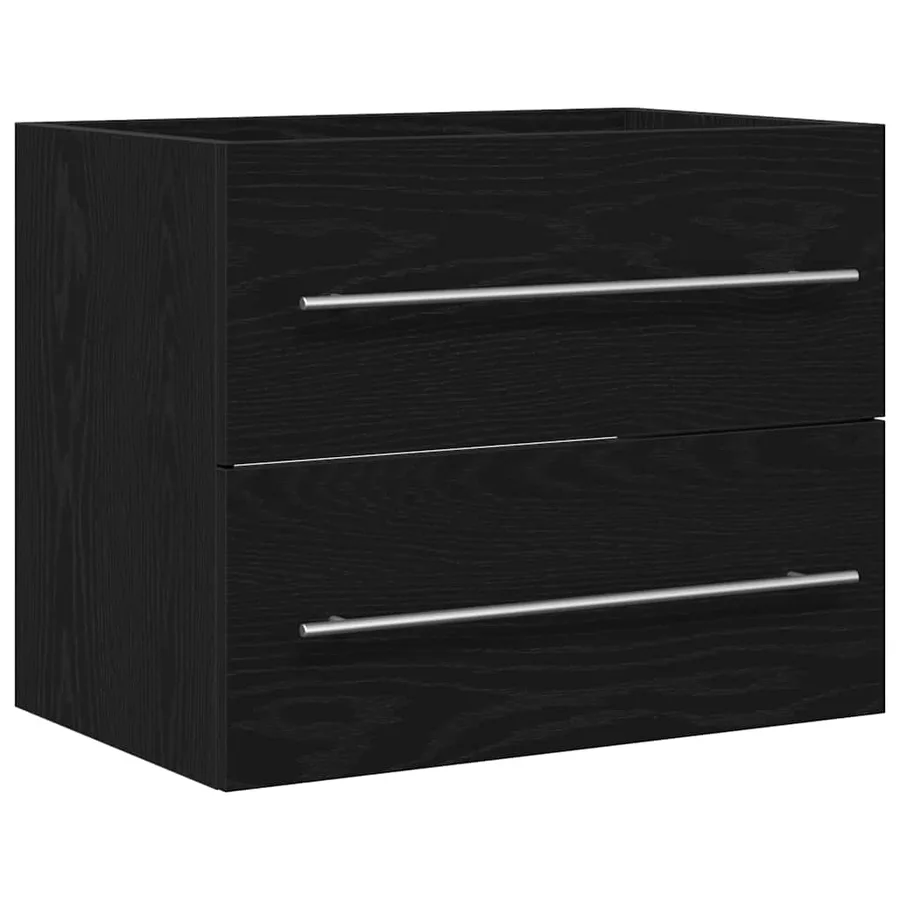 Meuble sous lavabo de salle de bain chêne noir 60x38,5x48 cm - 2