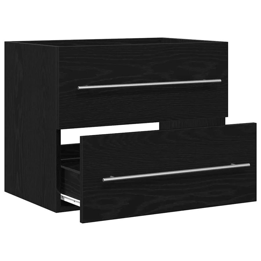 Meuble sous lavabo de salle de bain chêne noir 60x38,5x48 cm - 5