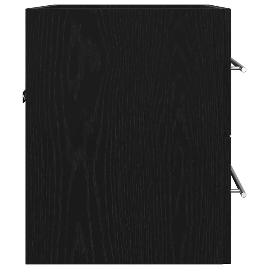 Meuble sous lavabo de salle de bain chêne noir 60x38,5x48 cm - 7