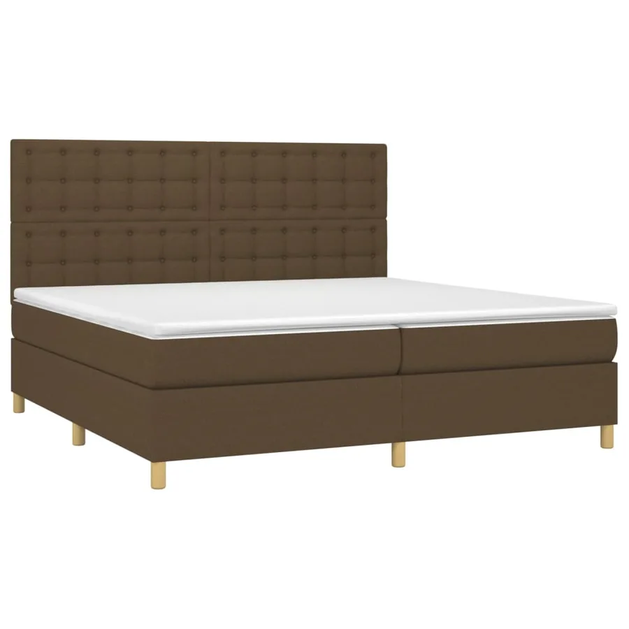 Sommier à lattes de lit avec matelas Marron foncé 200x200 cm - 3