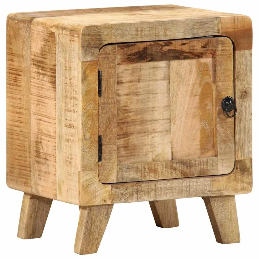 Table de chevet 40x32x46 cm bois de manguier massif brut - 10