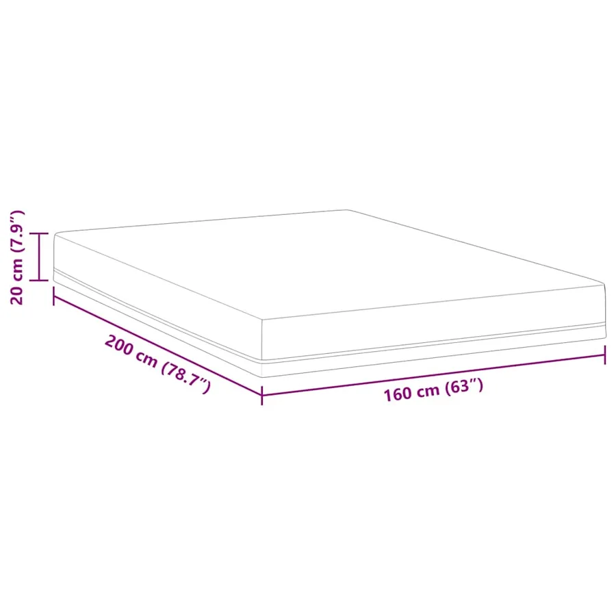 Matelas Blanc et Bleu 160 x 200 cm Tissu jacquard - 12