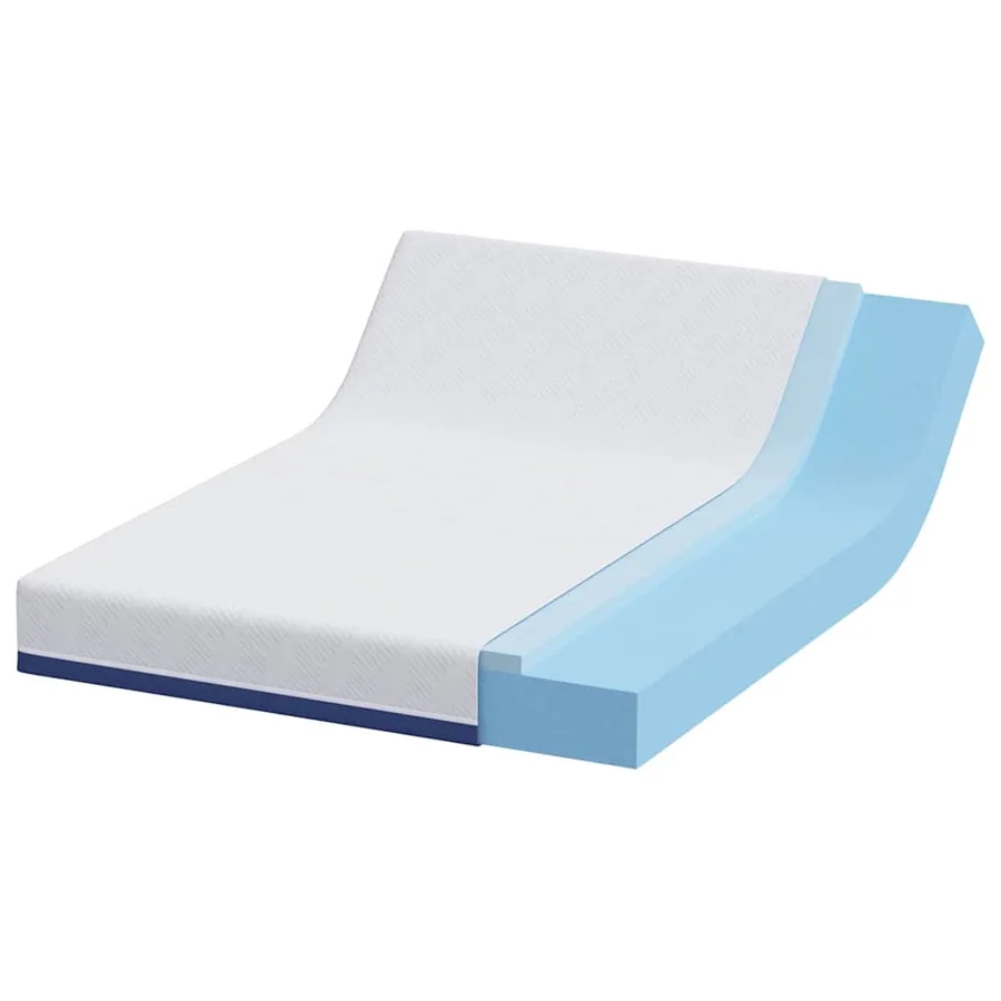 Matelas Blanc et Bleu 160 x 200 cm Tissu jacquard - 4