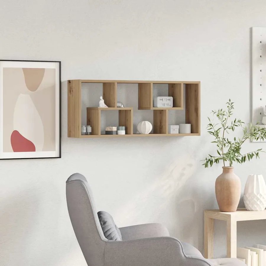 Étagère murale Chêne artisanal 36 x 16 x 90 cm Bois d'ingénierie - 3