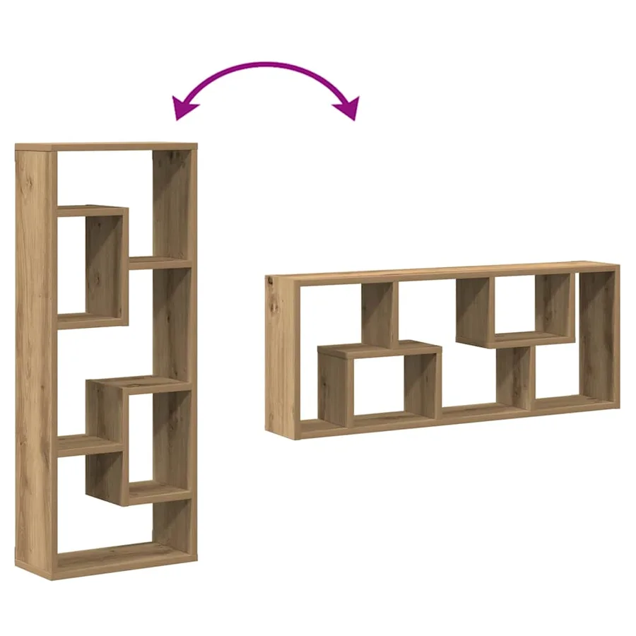 Étagère murale Chêne artisanal 36 x 16 x 90 cm Bois d'ingénierie - 7