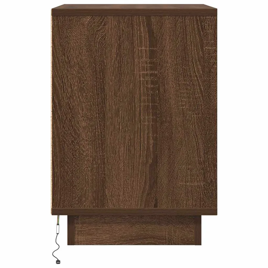 Table de chevet avec lumières LED chêne marron 38x34x50 cm - 7