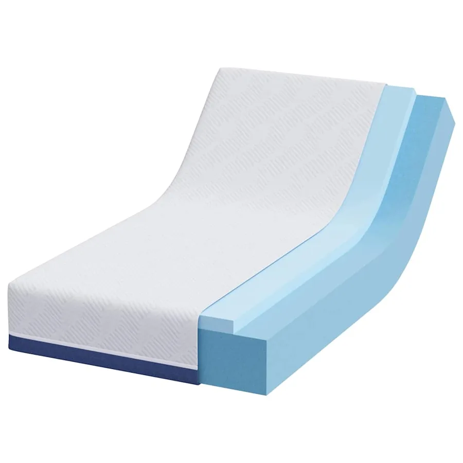 Matelas Blanc et Bleu 80 x 160 cm Tissu jacquard - 3