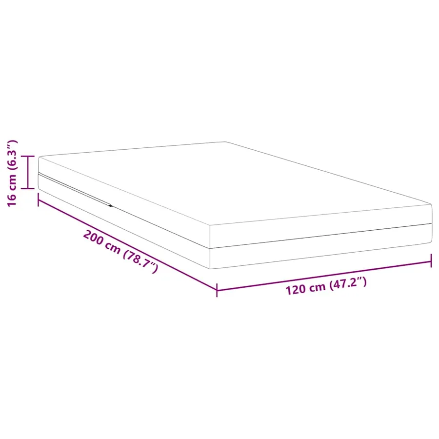 Matelas Moyennement ferme 120 x 200 cm Blanc - 11