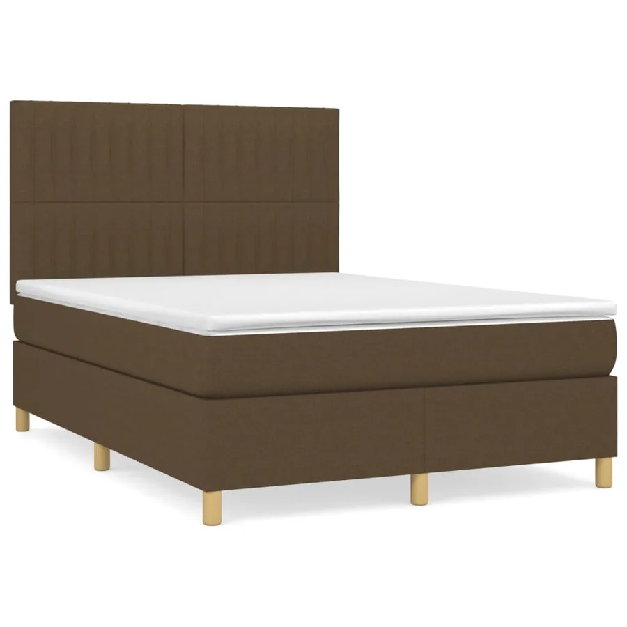 Sommier à lattes de lit avec matelas Marron foncé 140x200 cm - 2