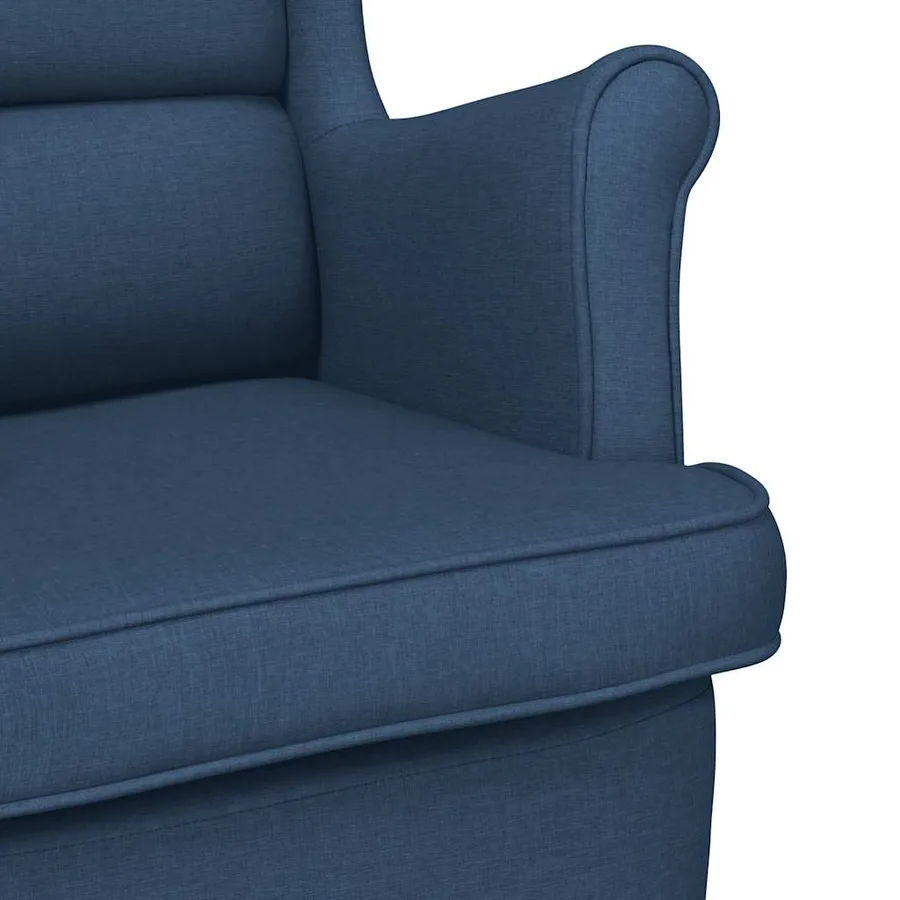Chaise à bascule bleu 74x90x102 cm tissu - 7